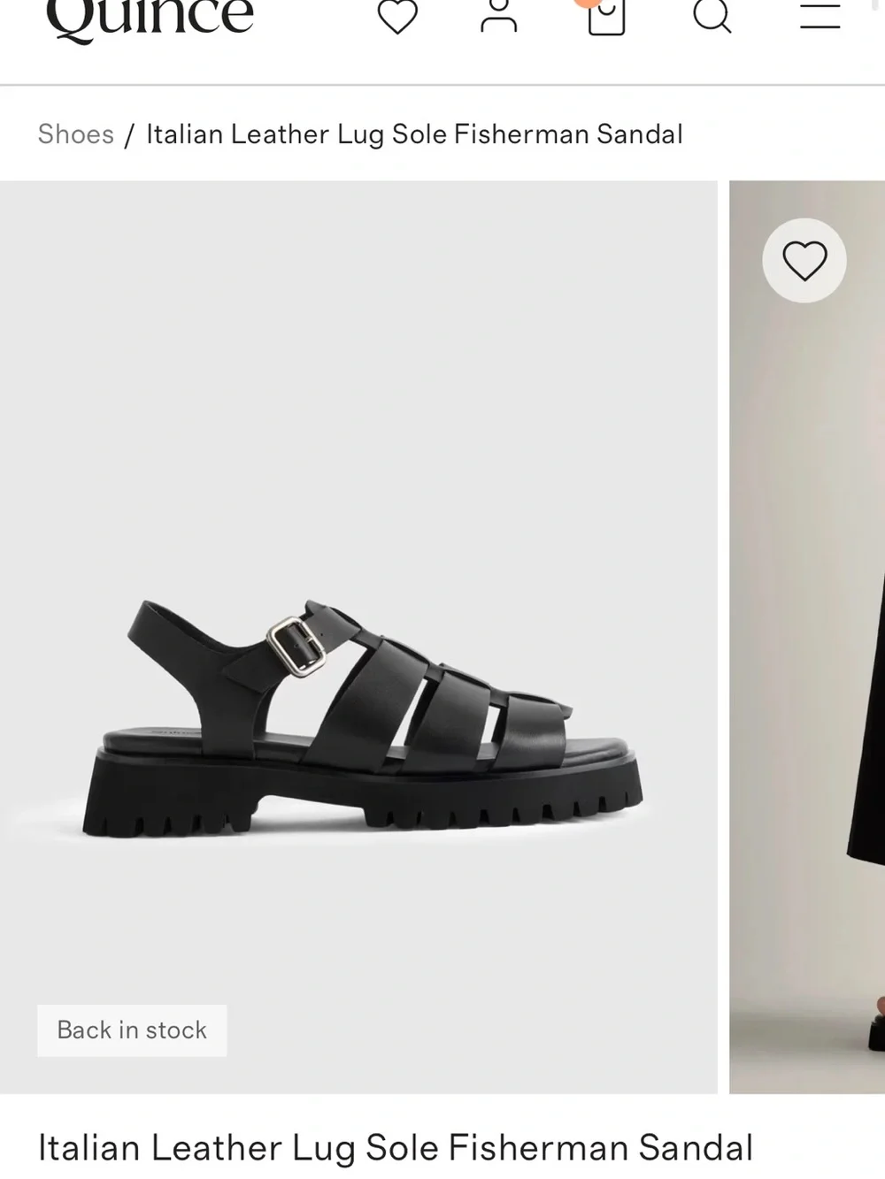 Quince Black Chunky Fisherman Sandals